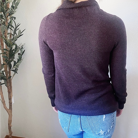 The North Face Asymmetrical Wool Hideaway Button Front Cardigan brown/pl… - Picture 3 of 6